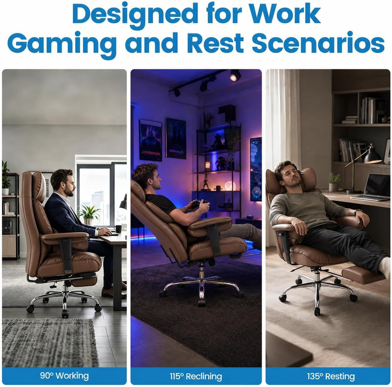 Office Chair with Footrest High Back Executive Desk
