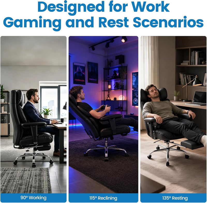 Office Chair with Footrest High Back Executive Desk