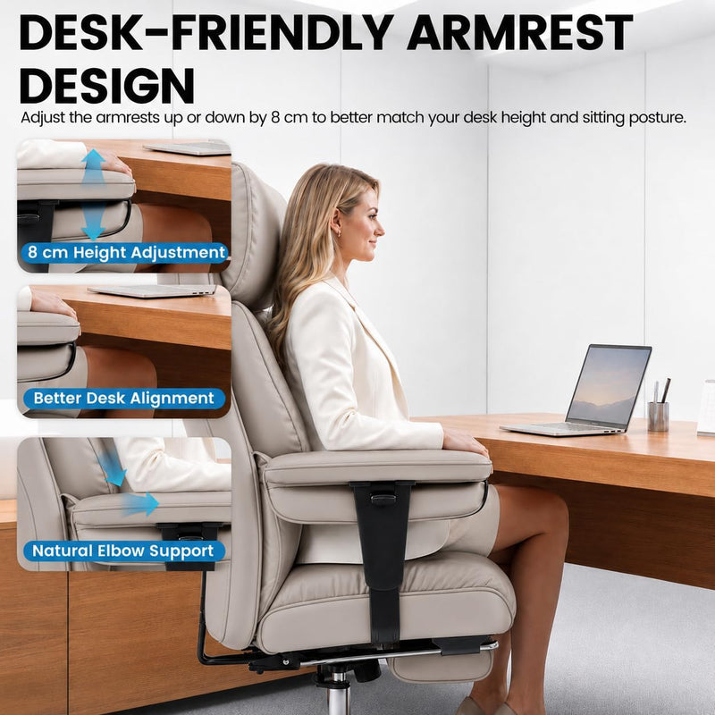 Office Chair with Footrest High Back Executive Desk