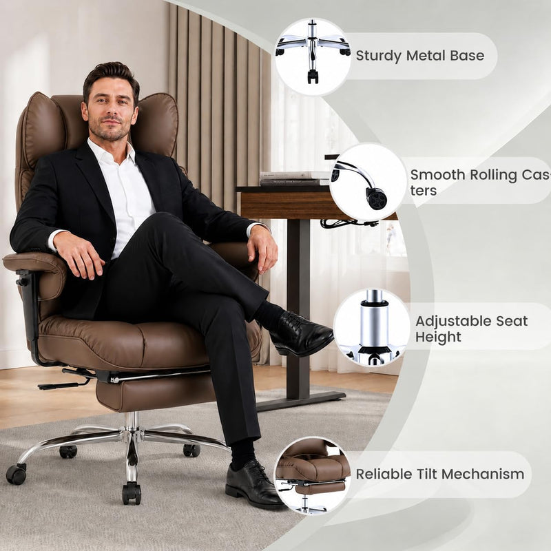 Office Chair with Footrest High Back Executive Desk