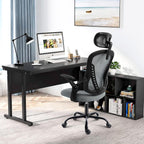 Office Chair with Headrest Mesh Desk Flip-Up Armrests