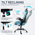 Office Chair with Headrest Mesh Desk Flip-Up Armrests