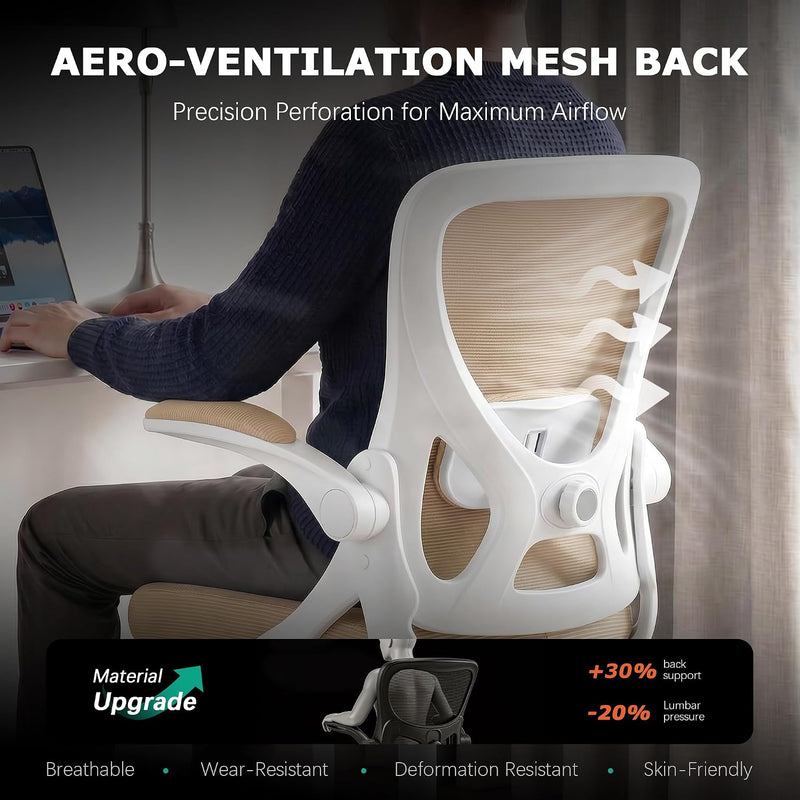 Ergonomic Mesh Office Chair with Flip-Up Armrests