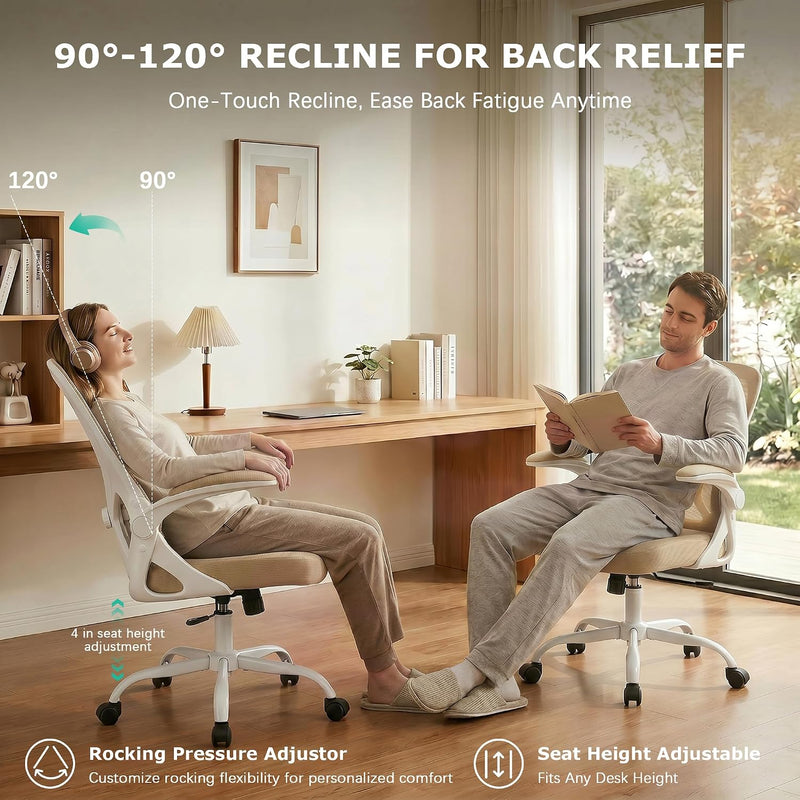 Ergonomic Mesh Office Chair with Flip-Up Armrests