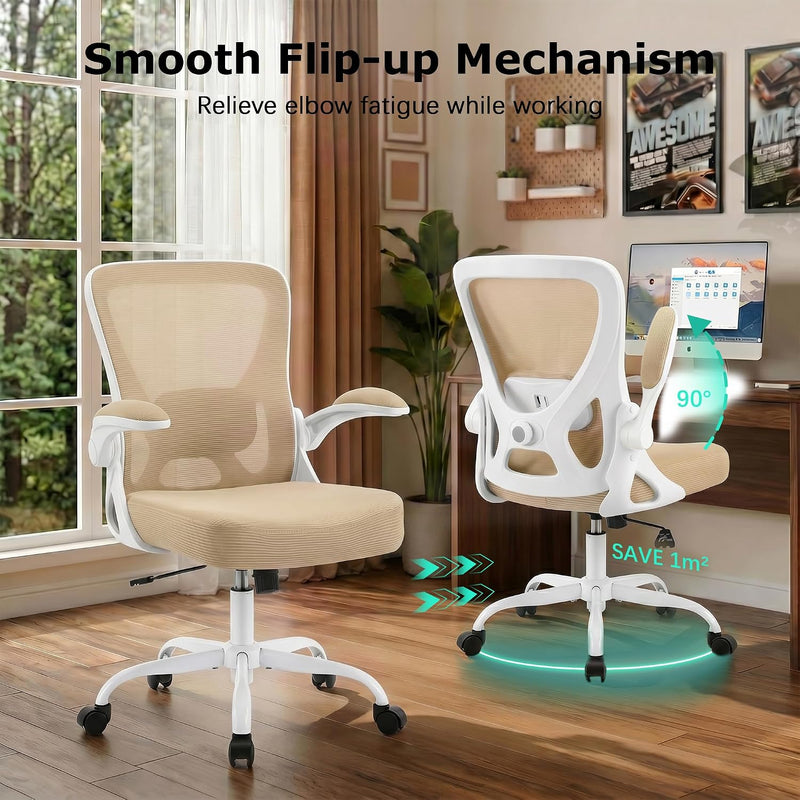 Ergonomic Mesh Office Chair with Flip-Up Armrests