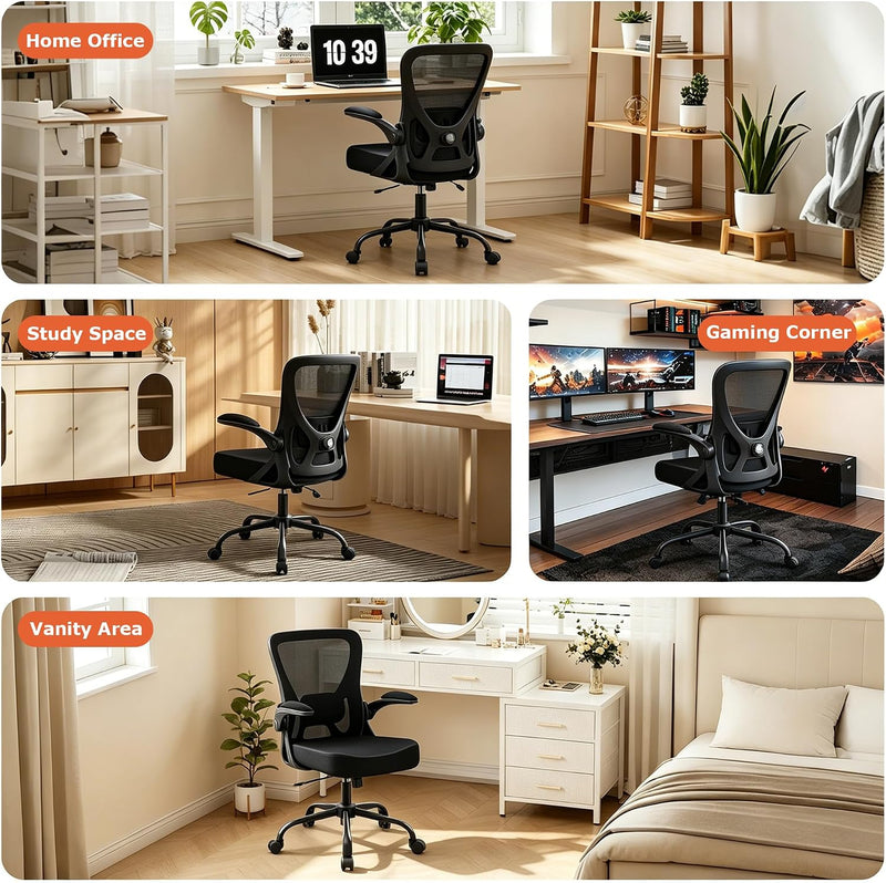 Ergonomic Mesh Office Chair with Flip-Up Armrests