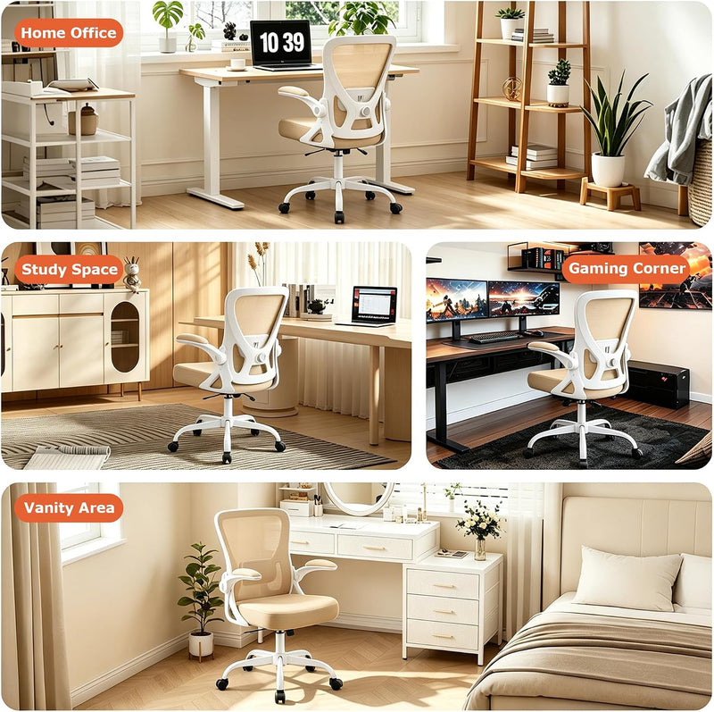 Ergonomic Mesh Office Chair with Flip-Up Armrests