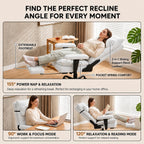 Office Chair with Pocket Spring Cushion Ergonomic Fabric