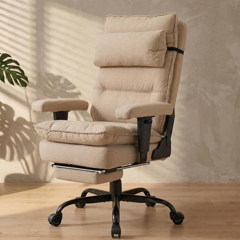 Office Chair with Pocket Spring Cushion Ergonomic Fabric