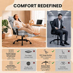 Office Chair with Pocket Spring Cushion Ergonomic Fabric