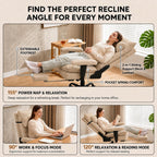 Office Chair with Pocket Spring Cushion Ergonomic Fabric