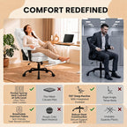 Office Chair with Pocket Spring Cushion Ergonomic Fabric