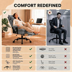 Office Chair with Pocket Spring Cushion Ergonomic Fabric