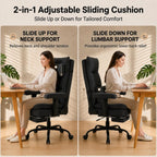 Office Chair with Pocket Spring Cushion Ergonomic Fabric