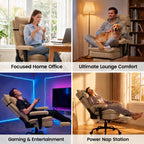 Office Chair with Pocket Spring Cushion Ergonomic Fabric