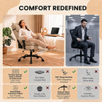 Office Chair with Pocket Spring Cushion Ergonomic Fabric