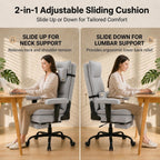 Office Chair with Pocket Spring Cushion Ergonomic Fabric