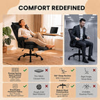 Office Chair with Pocket Spring Cushion Ergonomic Fabric