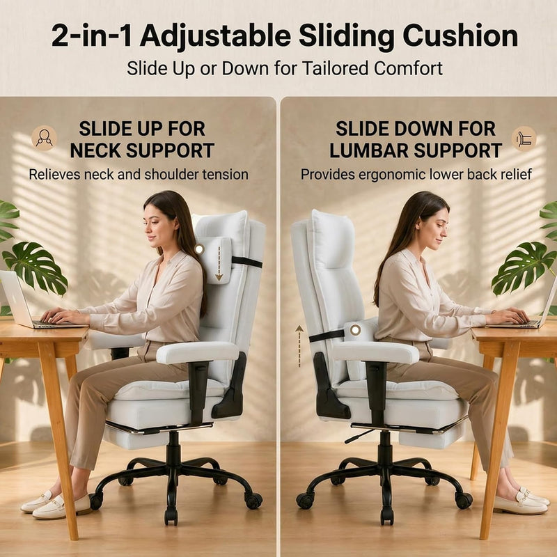 Office Chair with Pocket Spring Cushion Ergonomic Fabric