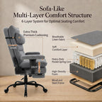 Office Chair with Pocket Spring Cushion Ergonomic Fabric
