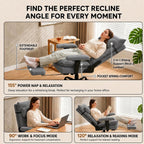 Office Chair with Pocket Spring Cushion Ergonomic Fabric