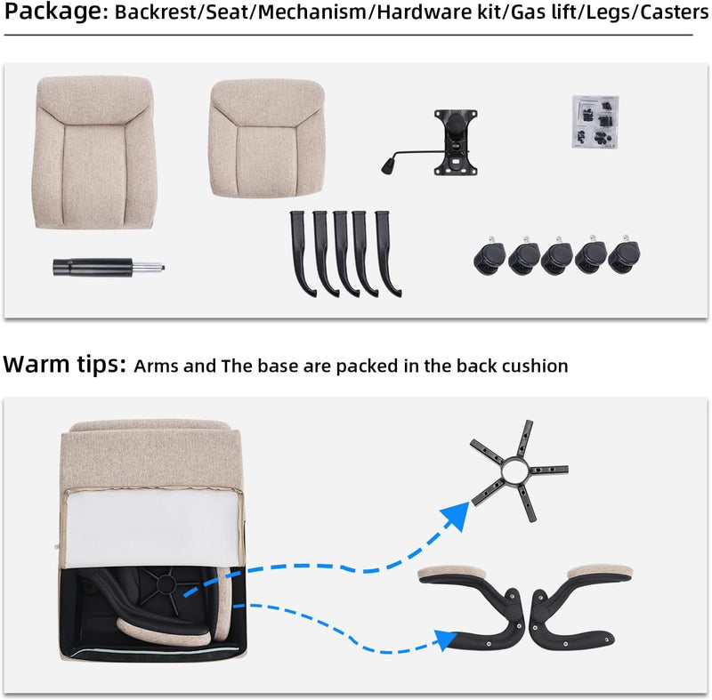 Office Chairs for Home Ergonomic Fabric Desk Chair