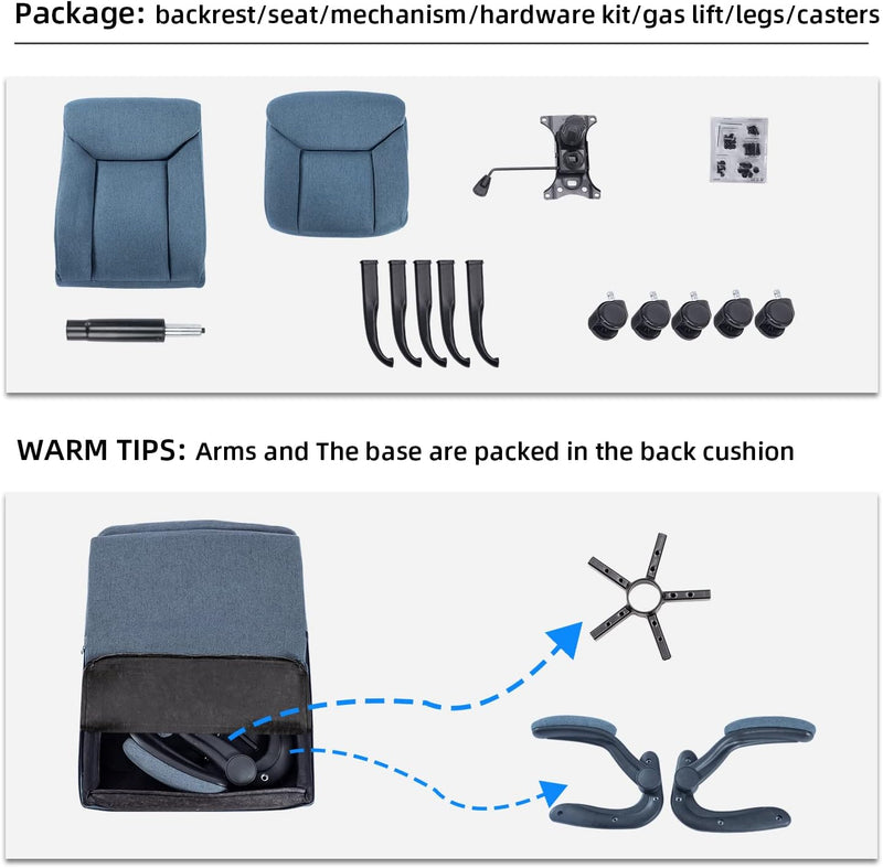 Office Chairs for Home Ergonomic Fabric Desk Chair