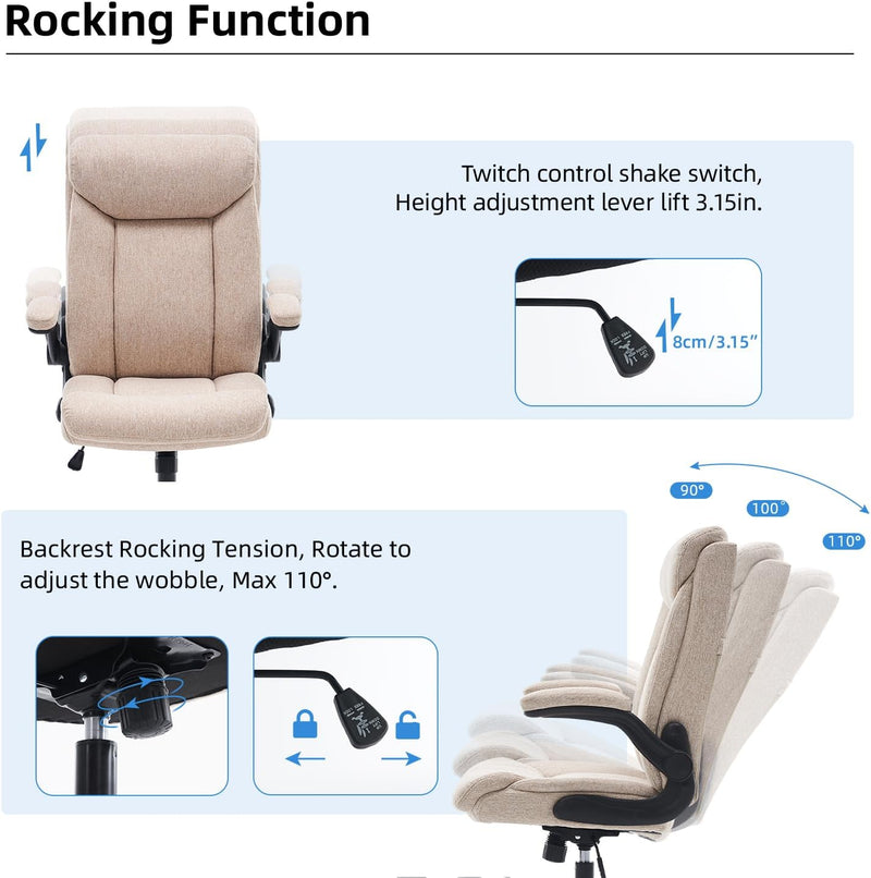 Office Chairs for Home Ergonomic Fabric Desk Chair