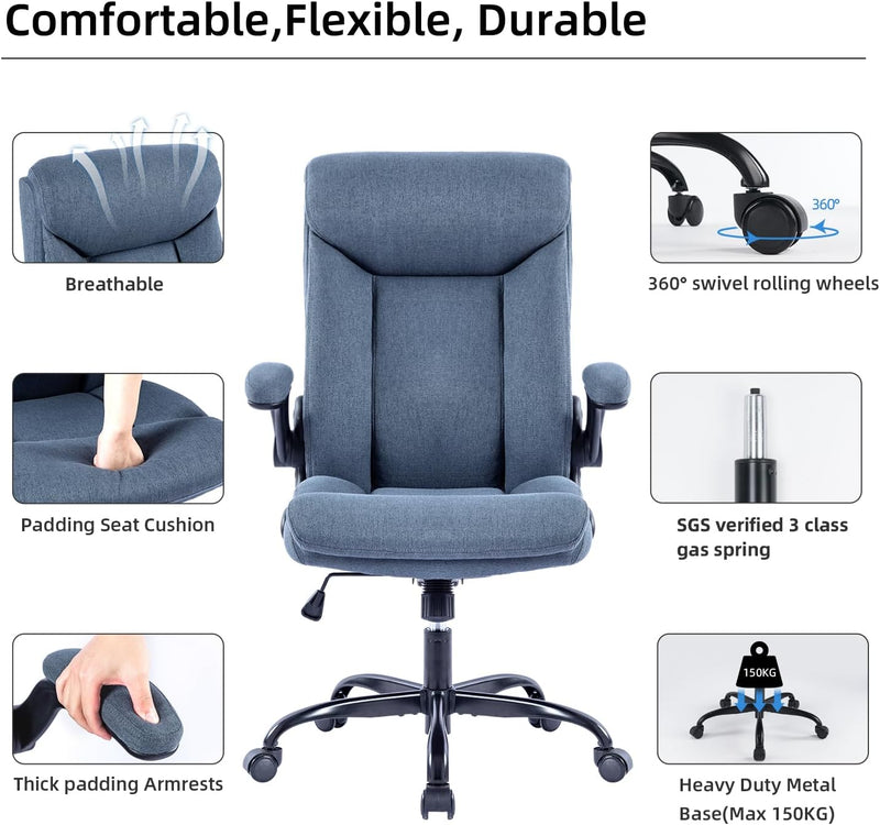 Office Chairs for Home Ergonomic Fabric Desk Chair