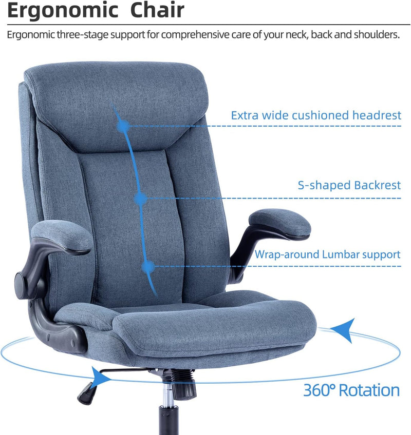 Office Chairs for Home Ergonomic Fabric Desk Chair