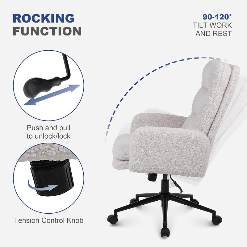 Office Chairs for Home Faux Cashmere Desk Chair