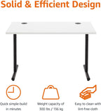 Office Computer Desk Beech Desktop and Frame Rectangular