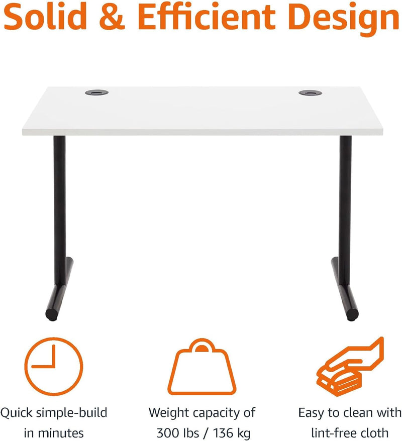 Office Computer Desk Beech Desktop and Frame Rectangular