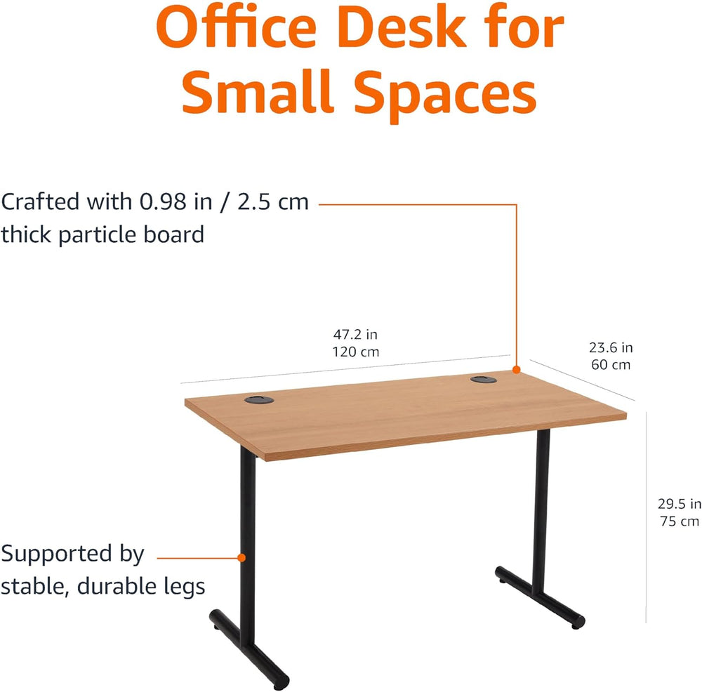 Office Computer Desk Beech Desktop and Frame Rectangular