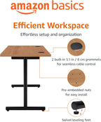 Office Computer Desk Beech Desktop and Frame Rectangular