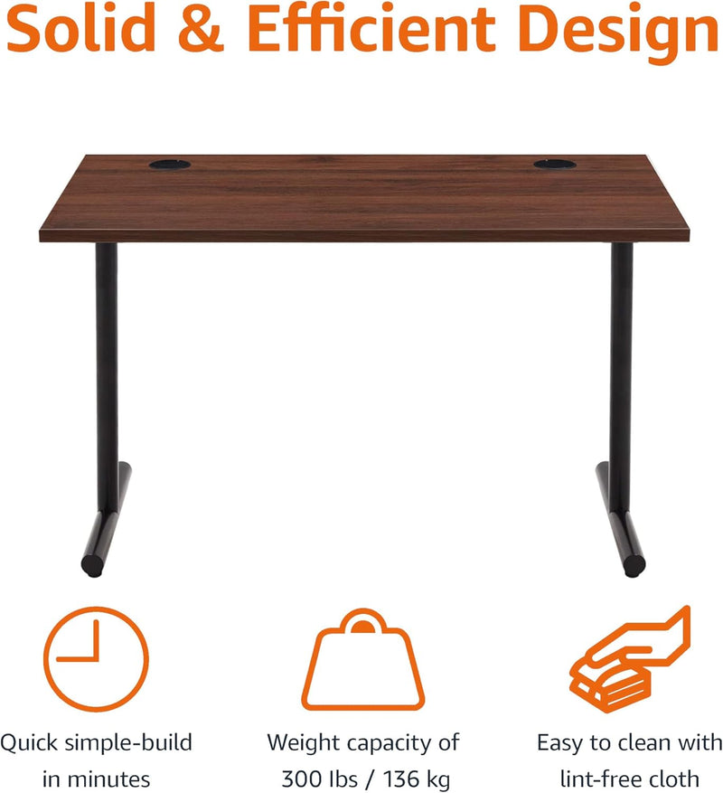 Office Computer Desk Beech Desktop and Frame Rectangular