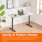 Office Computer Desk Beech Desktop and Frame Rectangular