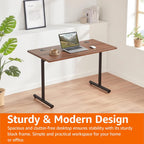 Office Computer Desk Beech Desktop and Frame Rectangular