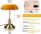 Office Desk Lamp Vintage Glass Table with Brass