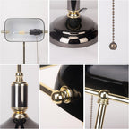 Office Desk Lamp Vintage Glass Table with Brass