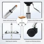 Office Stool with Wheels Faux Leather Workbench