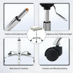Office Stool with Wheels Faux Leather Workbench