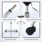 Office Stool with Wheels Faux Leather Workbench