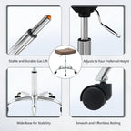 Office Stool with Wheels Faux Leather Workbench