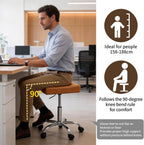 Office Stool with Wheels Faux Leather Workbench