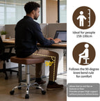 Office Stool with Wheels Faux Leather Workbench