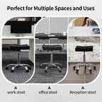 Office Stool with Wheels Faux Leather Workbench