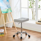 Office Stool with Wheels Faux Leather Workbench