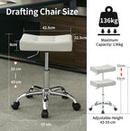 Office Stool with Wheels Faux Leather Workbench
