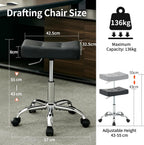 Office Stool with Wheels Faux Leather Workbench